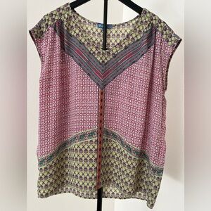 🌺 Fleur Bleue Boho Breeze Beaded Sleeveless Top – Size M 🌺